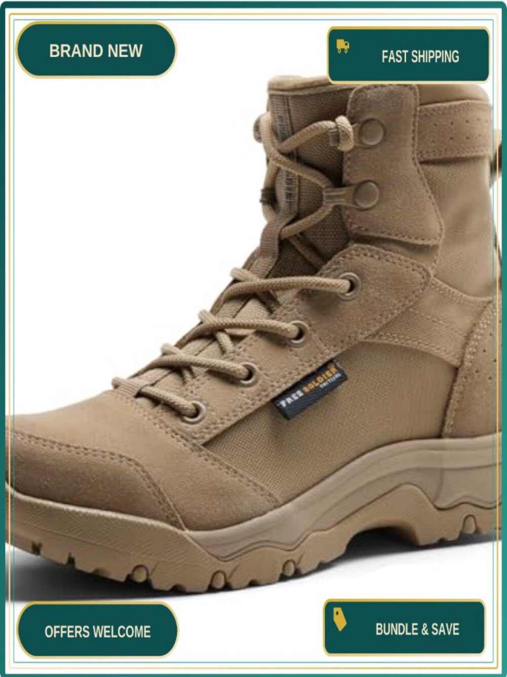 Tactical Hiking Combat Boots Suede Leather Lace-Up Ankle Work Boots Women